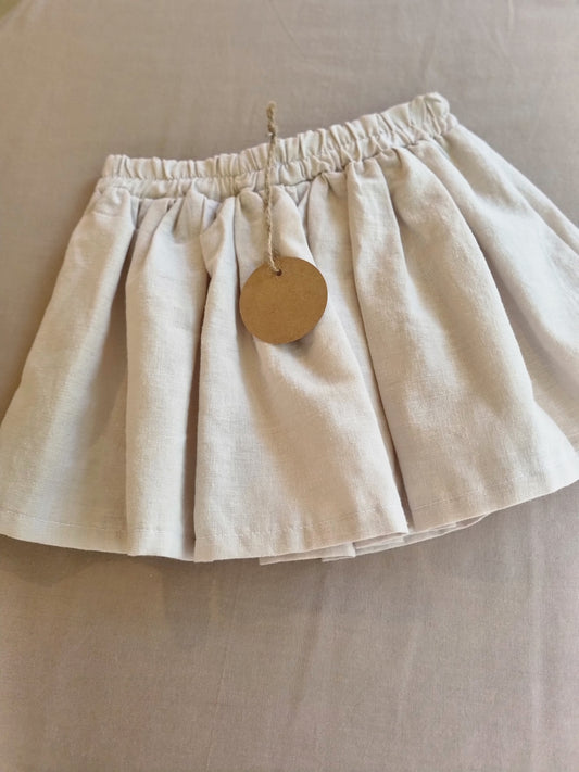 Free Postage, Handmade Cream Linen Skirt